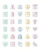 Design Thingking Icon Set 30 isolated on white background vector