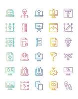 Design Thingking Icon Set 30 isolated on white background vector