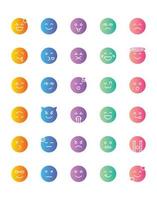 emoji Icon Set 30 isolated on white background vector