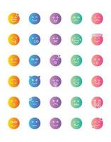 emoji Icon Set 30 isolated on white background vector