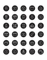 conjunto de iconos de lunes cibernético 30 aislado sobre fondo blanco vector