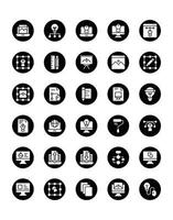 conjunto de iconos de pensamiento de diseño 30 aislado sobre fondo blanco vector
