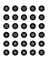 conjunto de iconos de copo de nieve 30 aislado sobre fondo blanco vector