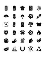 conjunto de iconos de ecología 30 aislado sobre fondo blanco vector