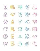 Bitcoin Icon Set 30 isolated on white background vector