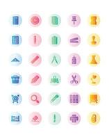 Stationery Icon Set 30 isolated on white background vector