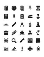 Stationery Icon Set 30 isolated on white background vector