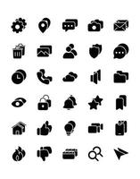 User Interface Icon Set 30 isolated on white background vector