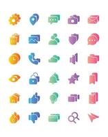 User Interface Icon Set 30 isolated on white background vector