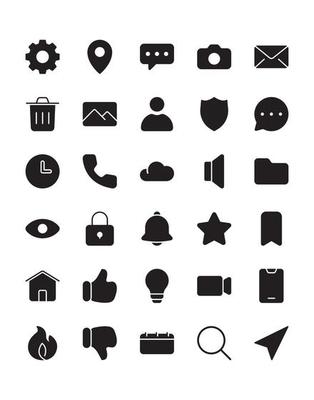 User Interface 2 Icon Set 30 isolated on white background