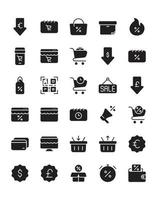 Cyber Monday Icon Set 30 isolated on white background vector