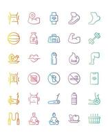 Health Icon Set 30 isolated on white background vector