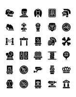 Museum Icon Set 30 isolated on white background vector