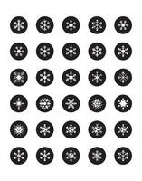conjunto de iconos de copo de nieve 30 aislado sobre fondo blanco