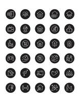 Stay at Home Icon Set 30 isolated on white background vector