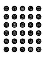 conjunto de iconos de comercio electrónico 30 aislado sobre fondo blanco vector