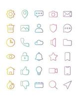 User Interface 2 Icon Set 30 isolated on white background vector
