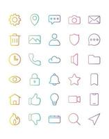 User Interface 2 Icon Set 30 isolated on white background vector