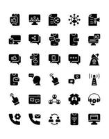 social media Icon Set 30 isolated on white background vector