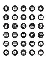 Cyber Monday Icon Set 30 isolated on white background vector