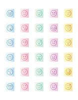 emoji Icon Set 30 isolated on white background vector
