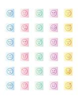 emoji Icon Set 30 isolated on white background vector