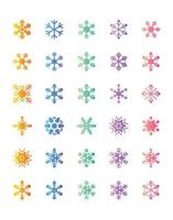 Snowflake Icon Set 30 isolated on white background vector