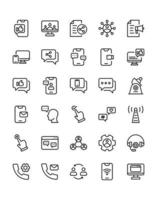conjunto de iconos de redes sociales 30 aislado sobre fondo blanco vector