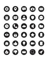 User Interface 2 Icon Set 30 isolated on white background vector