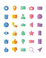 User Interface 2 Icon Set 30 isolated on white background vector