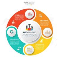 Business circle infographic elements with 4 options or steps. vector