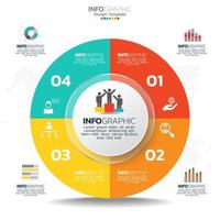 elementos infográficos de círculo empresarial con 4 opciones o pasos. vector