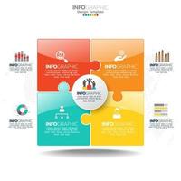 Business circle infographic elements with 4 options or steps. vector