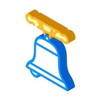 church bell isometric icon vector illustration color