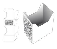 caja única con plantilla troquelada floral estarcida y maqueta 3d vector