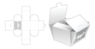 caja de panadería plegable con plantilla troquelada y maqueta 3d vector