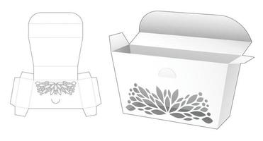 plantilla troquelada de caja estampada rectangular desigual y maqueta 3d vector