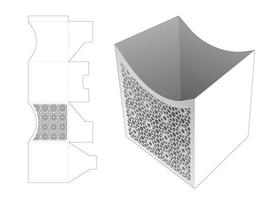 caja de tazón con plantilla troquelada de patrón árabe estampado y maqueta 3d vector