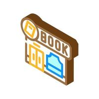 bookstore shop isometric icon vector illustration