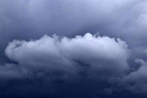 Heavy thundery blue clouds with rain and storm photo