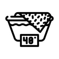 wash up to 40 degrees line icon vector illustration