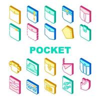 Patch Pocket Clothes Collection Icons Set Vector