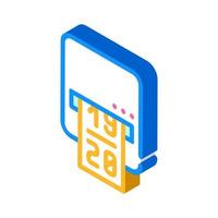 label printer device isometric icon vector illustration