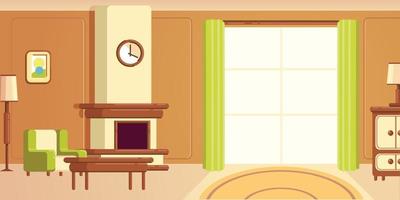 Background Home Living Room Cartoon House vector