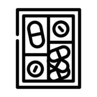 pastillero contenedor línea icono vector ilustración negro