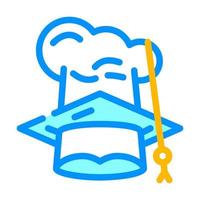 chef and graduate cooking courses hat color icon vector illustration