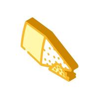 ilustración de vector de icono isométrico de queso parmesano