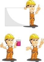 trabajador de la construcción industrial mascota personalizable 6 vector