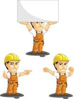 Industrial Construction Worker Customizable Mascot 8 vector