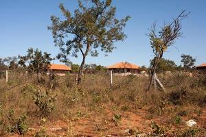 viviendas que el gobierno brasileño está construyendo en la reserva de las tribus indígenas karriri-xoco y tuxa que viven en el noroeste de brasilia, también conocido como noroeste foto